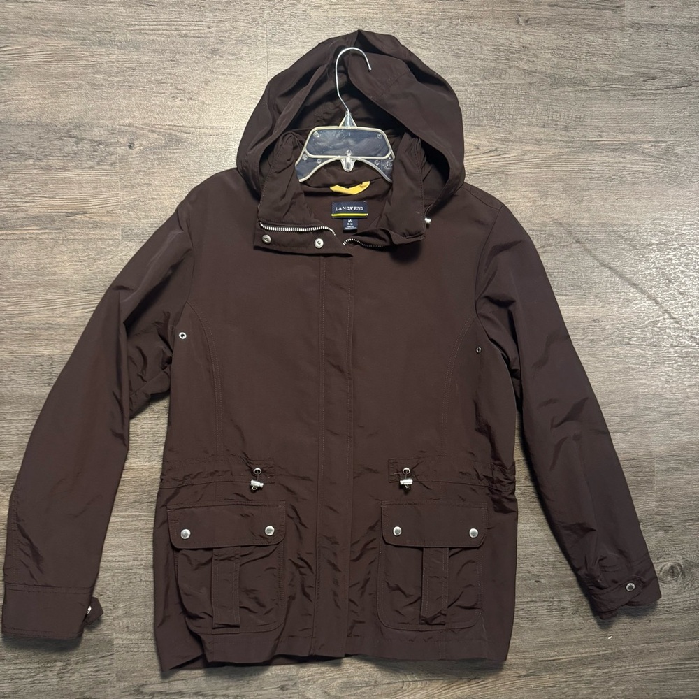 Lands' End Chocolate Brown Hooded Jacket